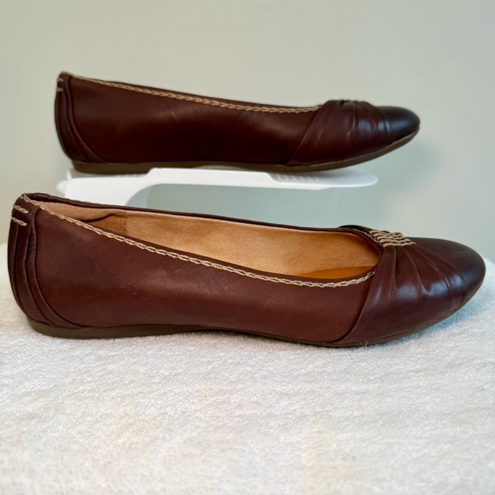 Women’s Clark’s Artisan Aldea Abode Ballet Flat size 9.5 dark brown leather - Picture 7 of 8